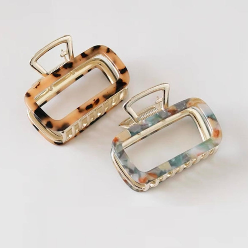 Clean girl-Small cube Acetate Hairclips