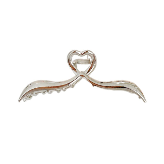 Executive Chic-Heart shaped silver cross alloy hairclip