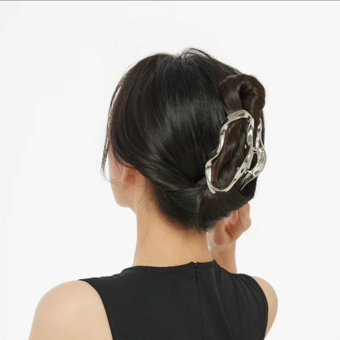 Executive Chic-Alloy Sliver Clouds Hairclip