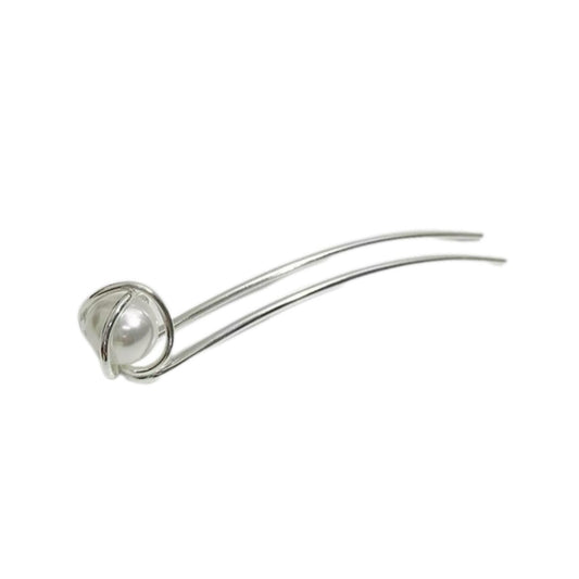 Executive Chic-Japanese Lazy Style Updo Pearl Hairpin